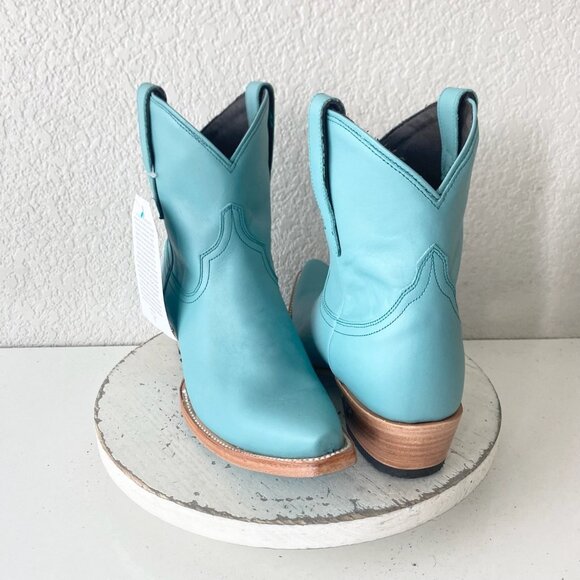 Lane EMMA JANE Womens Cowboy Bootie 9 Turquoise Blue Western Cowgirl Short Boots - Picture 1 of 11